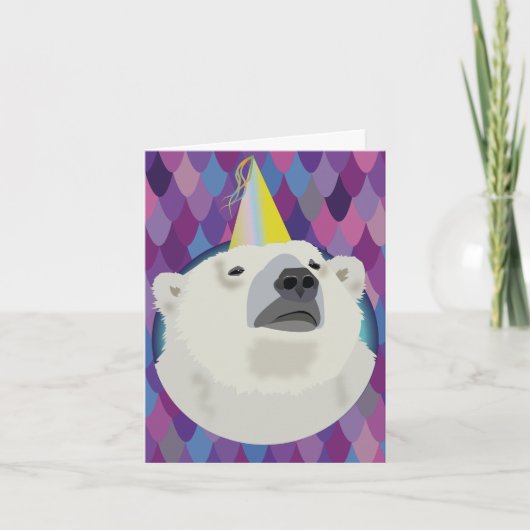 Carte d'anniversaire d'ours blanc (Devant)