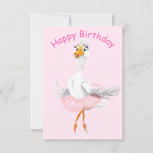 Carte d'anniversaire drôle avec Ballerina Duck