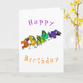 Carte d'anniversaire drôle avec oiseaux colorés (Fleur jaune)