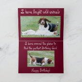 Carte d'anniversaire drôle avec recherche Basset H (Intérieur)