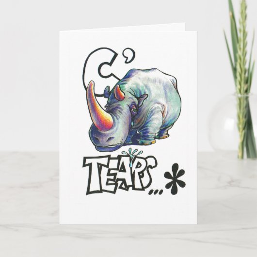 Carte d'anniversaire drôle avec rhino (Devant)