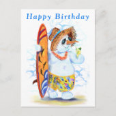 Carte d'anniversaire drôle avec Snowman Surfer (Devant)