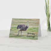 Carte d'anniversaire drôle avec un oiseau d'art d' (Devant)