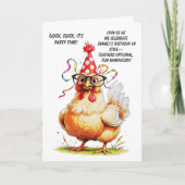 Carte d'anniversaire drôle avec un poulet stylé (Devant)