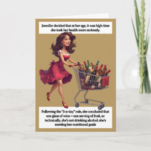 Carte d'anniversaire drôle  Chariot à vin Blague 5
