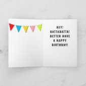 Carte d'anniversaire drôle de base-ball (Intérieur)