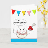 Carte d'anniversaire drôle de base-ball (Fleur jaune)