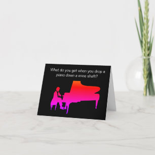 Carte d'anniversaire drôle de blague au piano