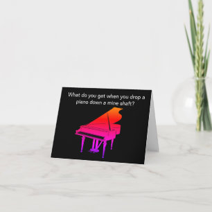 Carte d'anniversaire drôle de blague de piano