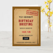 Carte d'anniversaire drôle de briefing classifié d (Fleur jaune)