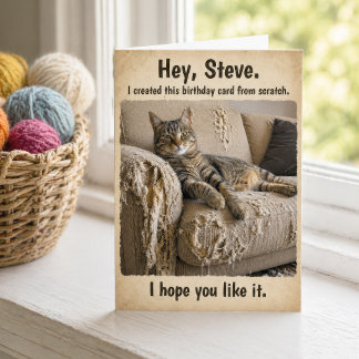 Carte d'anniversaire drôle de canapé pour chat per