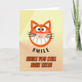 Carte d'anniversaire drôle de chat (Devant)