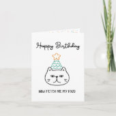 carte d'anniversaire drôle de chat (Devant)