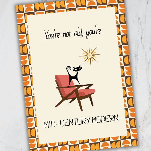 Carte d'anniversaire drôle de chat atomique modern