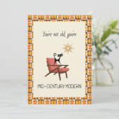 Carte d'anniversaire drôle de chat atomique modern (Debout devant)