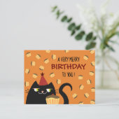 Carte d'anniversaire drôle de chat Cupcake Mignon (Debout devant)