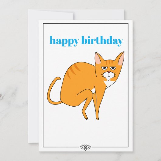 Carte d'anniversaire drôle de chat - Que votre jou (Devant)