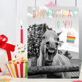 Carte d'anniversaire drôle de cheval