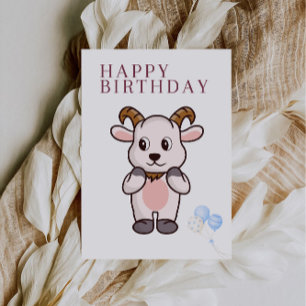 Carte d'anniversaire drôle de chèvre