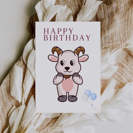 Carte d'anniversaire drôle de chèvre