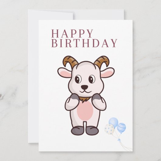 Carte d'anniversaire drôle de chèvre (Devant)