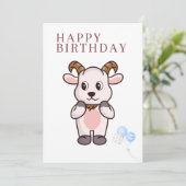 Carte d'anniversaire drôle de chèvre (Debout devant)
