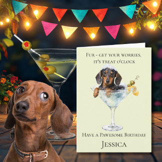 Carte d'anniversaire drôle de chien teckel