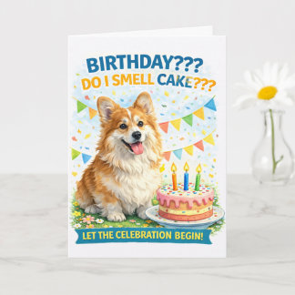 Carte d'anniversaire drôle de Corgi – “Je sens du 