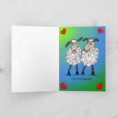 Carte d'anniversaire drôle de couple de moutons (Intérieur)