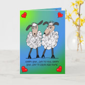 Carte d'anniversaire drôle de couple de moutons (Fleur jaune)