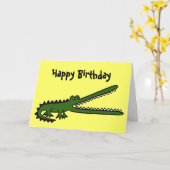 Carte d'anniversaire drôle de crocodile d'AL (Fleur jaune)