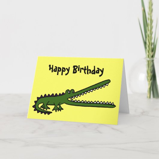 Carte d'anniversaire drôle de crocodile d'AL (Devant)