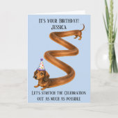Carte d'anniversaire drôle de Dachshund- (Devant)