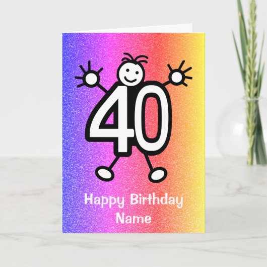 Carte d'anniversaire drôle de dessin animé pour 40 (Devant)