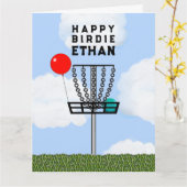 Carte d'anniversaire drôle de disc golf (Fleur jaune)