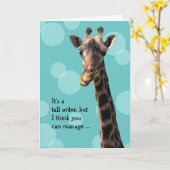 Carte d'anniversaire drôle de girafe (Fleur jaune)