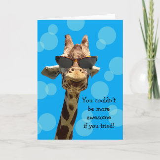 Carte d'anniversaire drôle de girafe