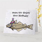 Carte d'anniversaire drôle de grande morue (Fleur jaune)