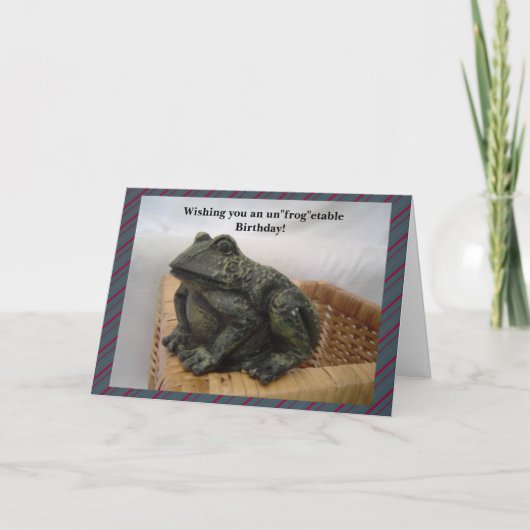 Carte d'anniversaire drôle de grenouille (Devant)
