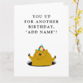 Carte d'anniversaire drôle de Groundhog Day (Fleur jaune)