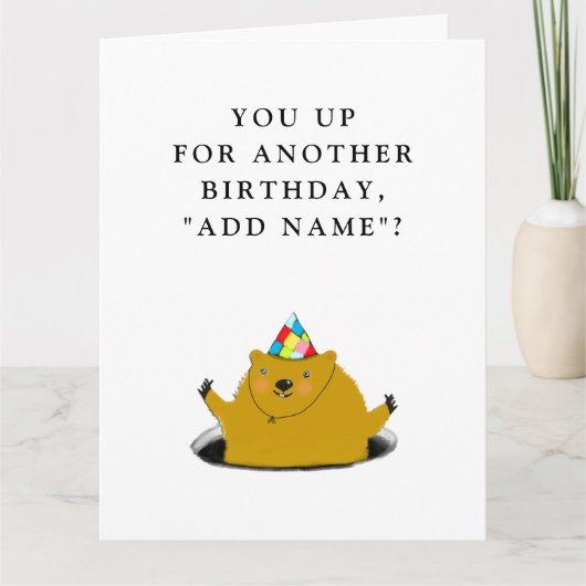 Carte d'anniversaire drôle de Groundhog Day (Devant)