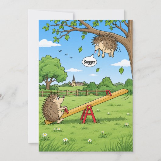 Carte d'anniversaire drôle de hérisson | Hérisson (Devant)