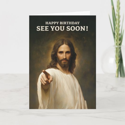 Carte d'anniversaire drôle de Jésus (Devant)