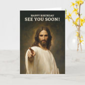 Carte d'anniversaire drôle de Jésus (Fleur jaune)