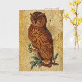 Carte d'anniversaire drôle de la Chouette Vintage (Fleur jaune)