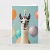 Carte d'anniversaire drôle de lama alpaga (Devant)