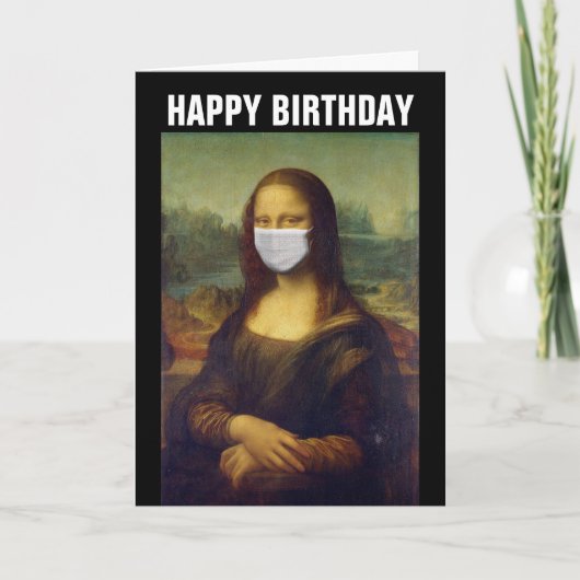 CARTE D'ANNIVERSAIRE DRÔLE DE MONA LISA 2020, MASQ (Devant)