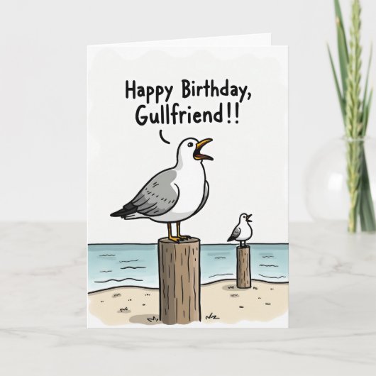 Carte d'anniversaire drôle de Mouette (Devant)