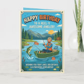 Carte d'anniversaire drôle de pêche pour pêcheur | (Dos)