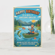 Carte d'anniversaire drôle de pêche pour pêcheur |